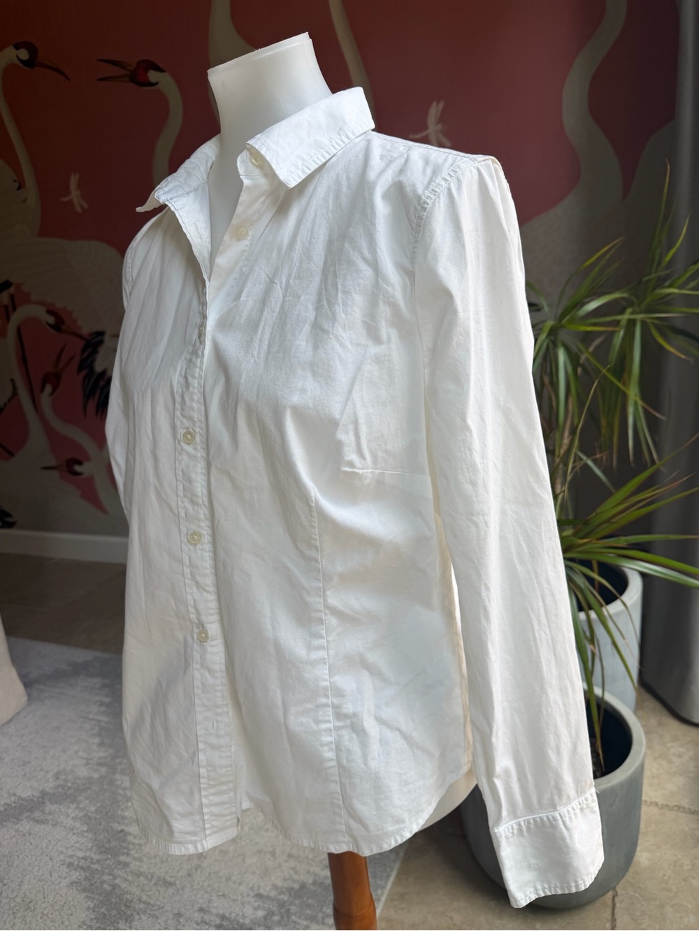 J. Crew Women's White Button-Front Dress Shirt